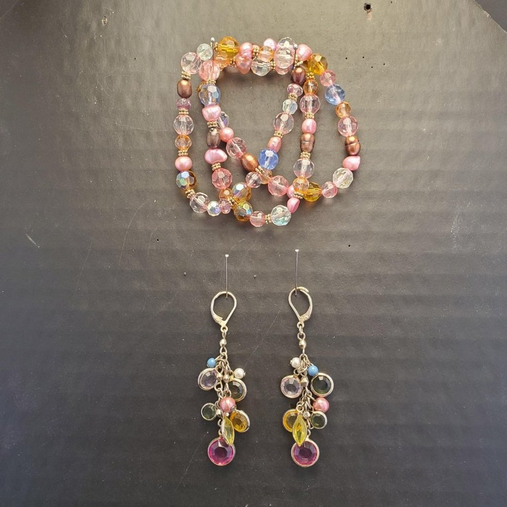 Cache Colorful Jewels Bracelet and Earring Set
